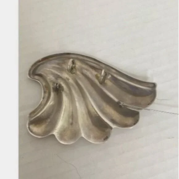 Vintage Mexico Sterling Silver Wave-Shaped Brooch Pin 925 Hallmarked Elegant - Picture 2 of 8